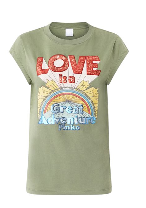 Love print T-shirt with stars PINKO | T-shirt | 104603 A2D1V49